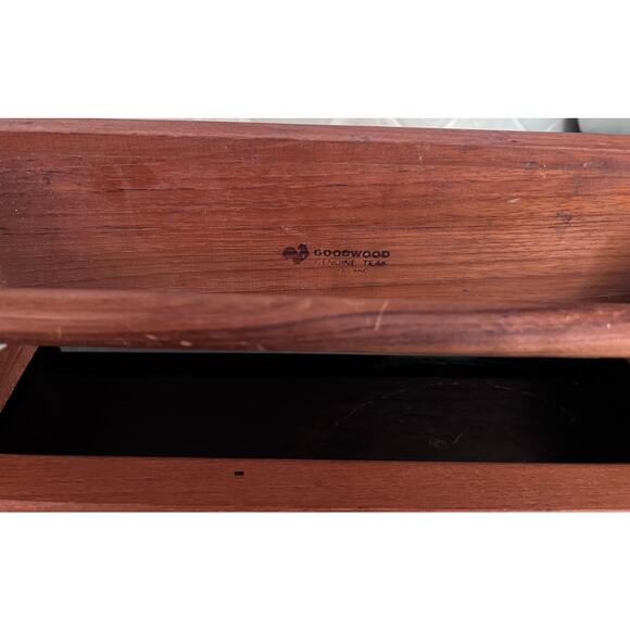 Goodwood Teak Roll Dispenser with Shelf MCM paper towels foil plastic wrap - Picture 4 of 6